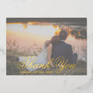 Carte de remerciement de mariage photo traditionne