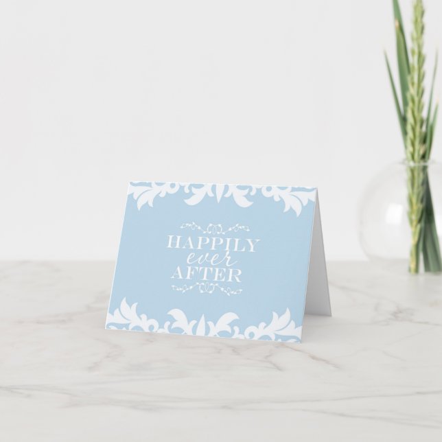 Carte de remerciement de mariage pliée HAPPILY EVE (Devant)