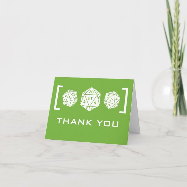 Carte de remerciement de mariage pour joueur de dé (Devant)