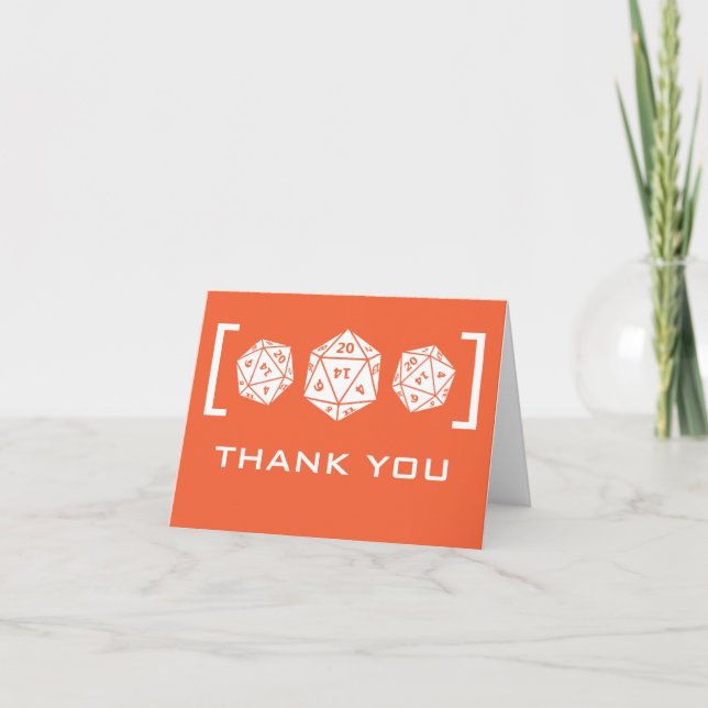 Carte de remerciement de mariage pour joueur de dé (Devant)