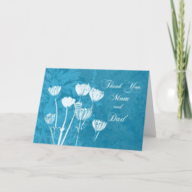 Carte de remerciement de mariage pour parents Turq (Devant)