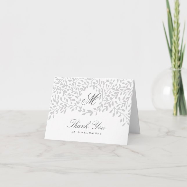 Carte de remerciement de mariage Secret Garden - G (Devant)