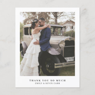 Carte de remerciement de mariage simple et économi