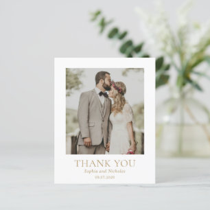 Carte de remerciement de mariage simple et moderne