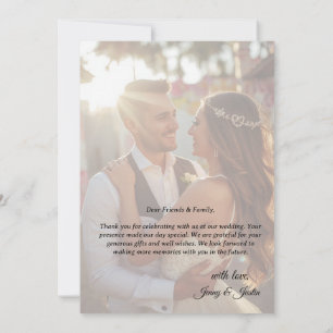 Carte de remerciement de mariage simple moderne av