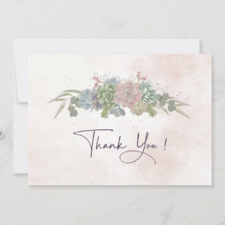 Carte de remerciement de mariage succulente