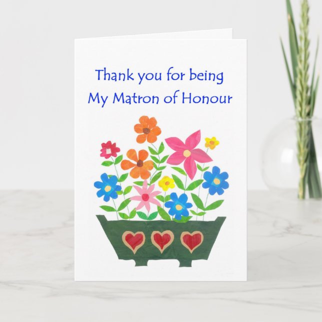 Carte de Remerciement de Matrone d'Honneur (Devant)
