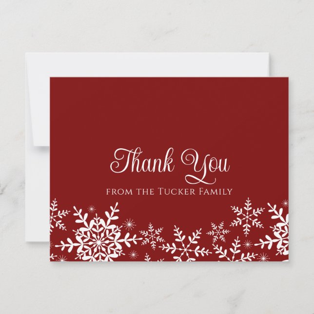 Carte de remerciement de Noël ou d'hiver à motifs  (Devant)