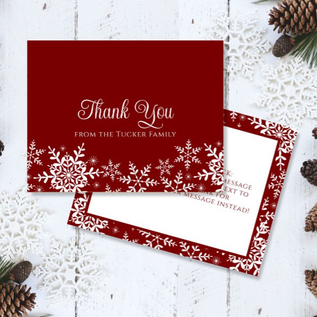 Carte de remerciement de Noël ou d'hiver rouge Flo (Créateur téléchargé)