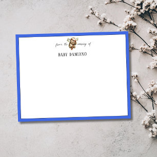 Carte de remerciement de nursery chic bleu royal p