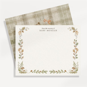 Carte de remerciement de nursery Ourson de la forê