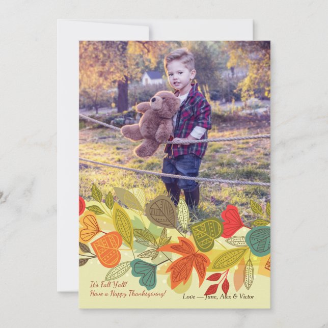 Carte de remerciement de photo d'automne (Devant)