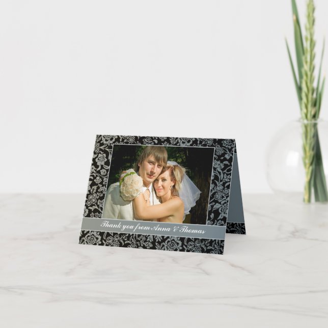 carte de remerciement de photo de mariage (Devant)