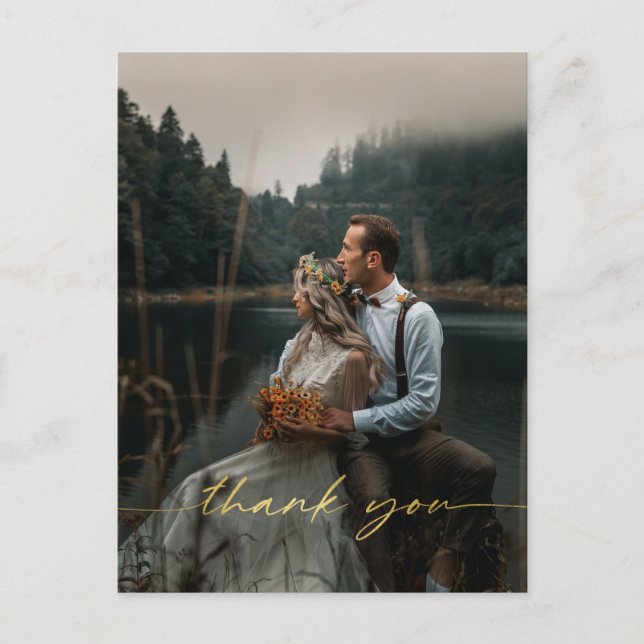 Carte de remerciement de photo de mariage (Devant)