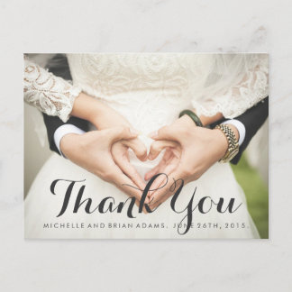 Carte de remerciement de photo de mariage