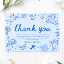 Carte de remerciement de Saint-Valentin dessinée à