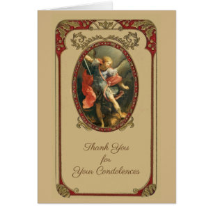 Carte de remerciement de sympathie funéraire catho