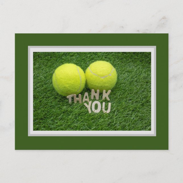 Carte de remerciement de tennis avec deux balles s (Devant)