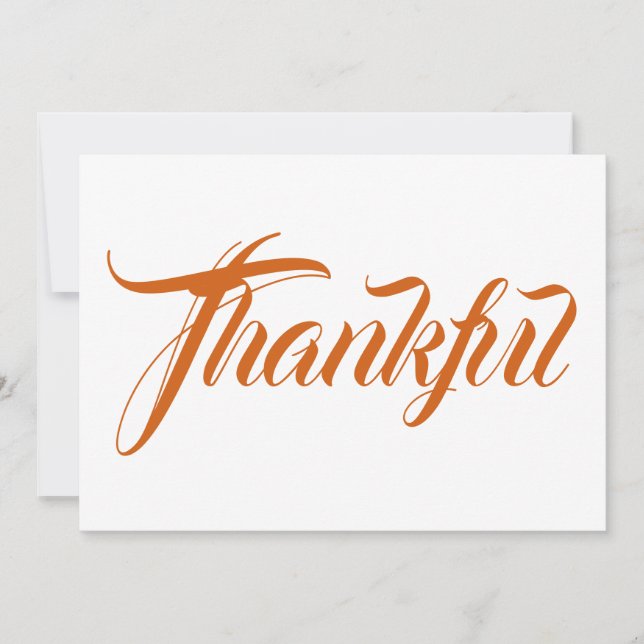 Carte de remerciement de Thanksgiving calligraphié (Devant)