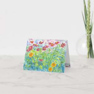 Carte de remerciement de Zinnia Watercolor