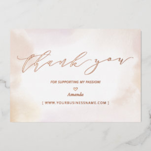 Carte de remerciement d'entreprise Rose Gold à ins