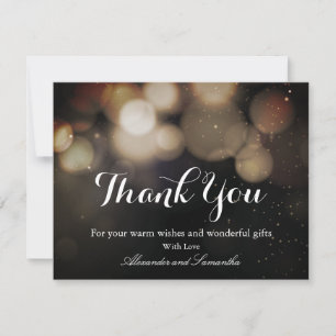 Carte de remerciement d'hiver à paillettes noires