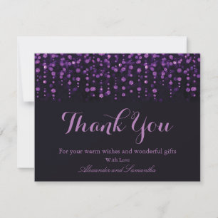 Carte de remerciement d'hiver à paillettes noires