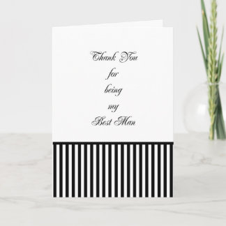 Carte de remerciement du témoin avec rayure noire