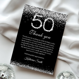 Carte de remerciement Elegant Diamonds 50e Anniver