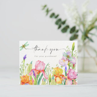 Carte de remerciement élégante avec motif floral