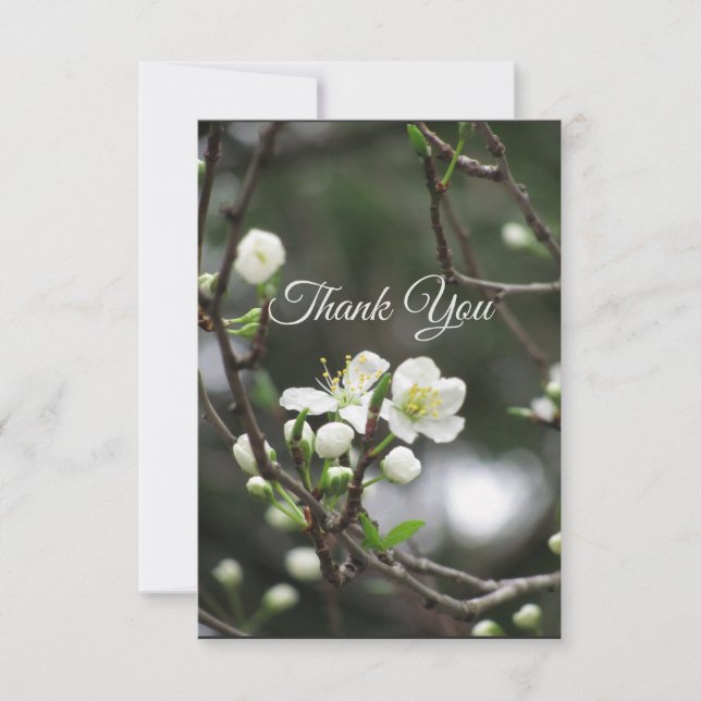 Carte de remerciement élégante de floraison printa (Devant)