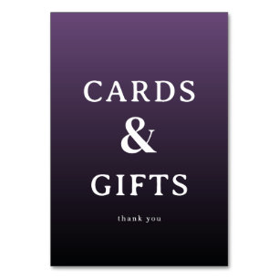 Carte de remerciement élégante sérif violet
