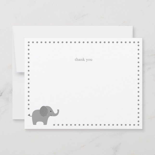 Carte de remerciement Elephant Baby shower (Devant)