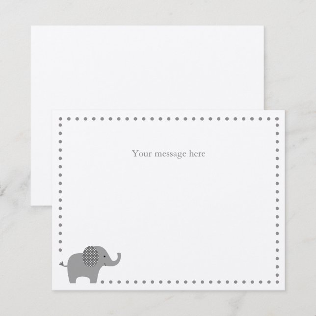 Carte de remerciement Elephant Baby shower (Devant / Derrière)