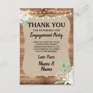 Carte de remerciement Engagement Fleur blanche en 