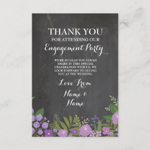 Carte de remerciement Engagement Mariage Floral Cr