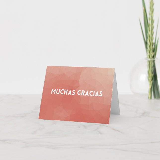 Carte de remerciement espagnole - Muchas Gracias (Devant)