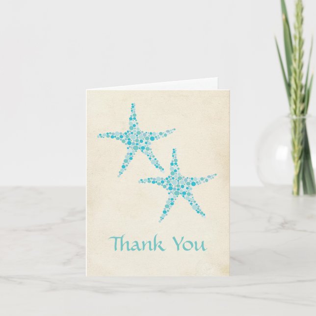 Carte de Remerciement Étoile de Mer Turquoise pour (Devant)