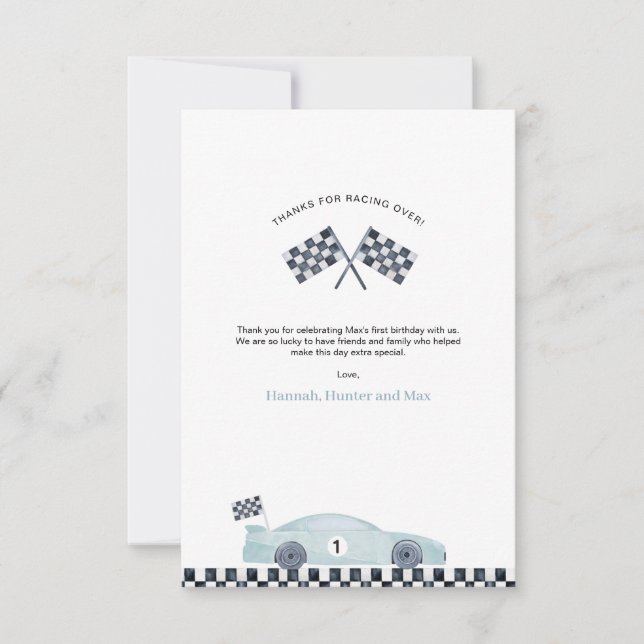 Carte de remerciement Fast One (Devant)