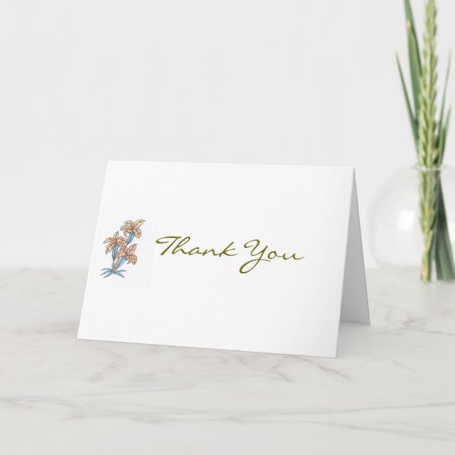 Carte de remerciement Fleur blanche (Devant)