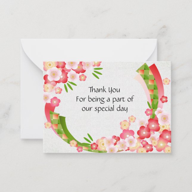 Carte de remerciement Fleur Japonaise (Devant)