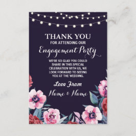 Carte de remerciement Fleurs de mariage Navy Rose