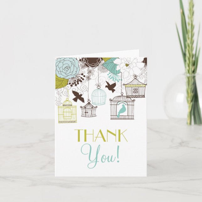 Carte de remerciement Fleurs printanières Cages à  (Devant)