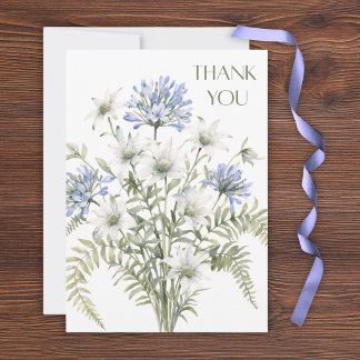 Carte de remerciement Fleurs sauvages élégantes