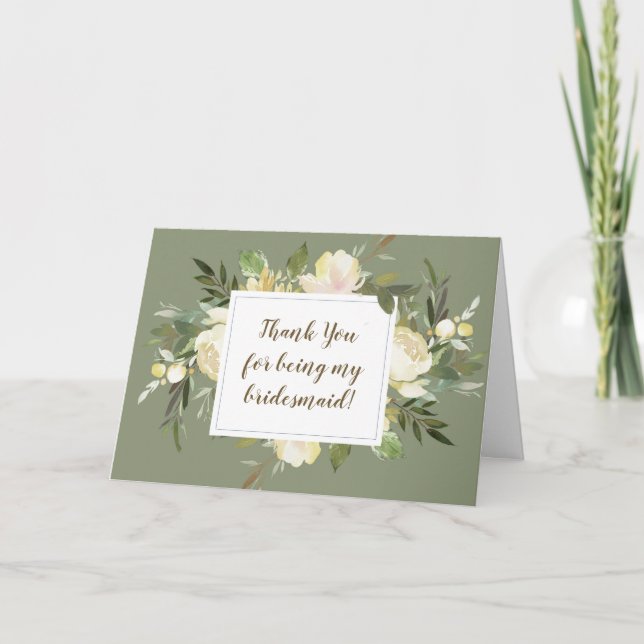 carte de remerciement floral pour être ma demoisel (Devant)