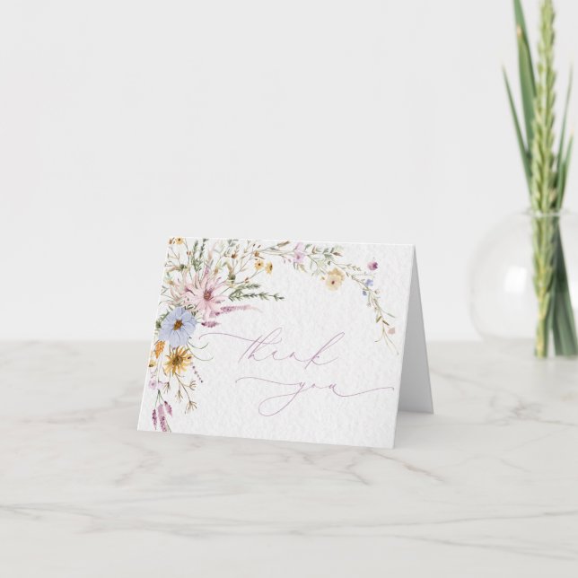 Carte de remerciement florale aux fleurs sauvages  (Devant)