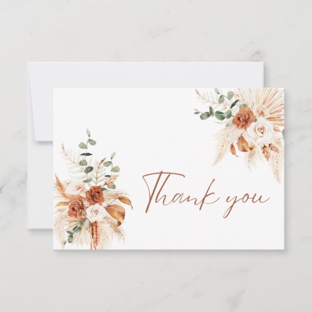Carte de remerciement florale d'automne | Remercie (Devant)