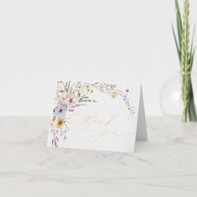 Carte de remerciement florale de fleurs sauvages B (Devant)