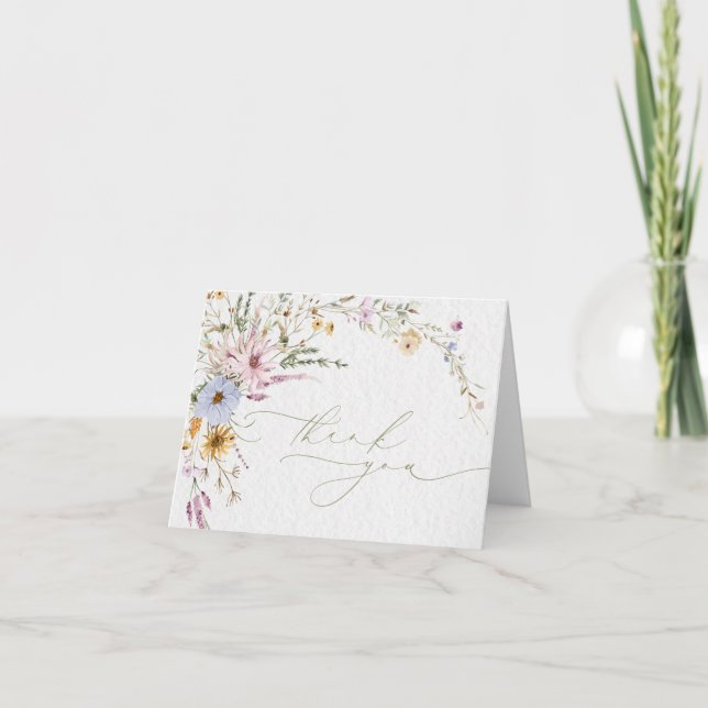 Carte de remerciement florale de fleurs sauvages B (Devant)