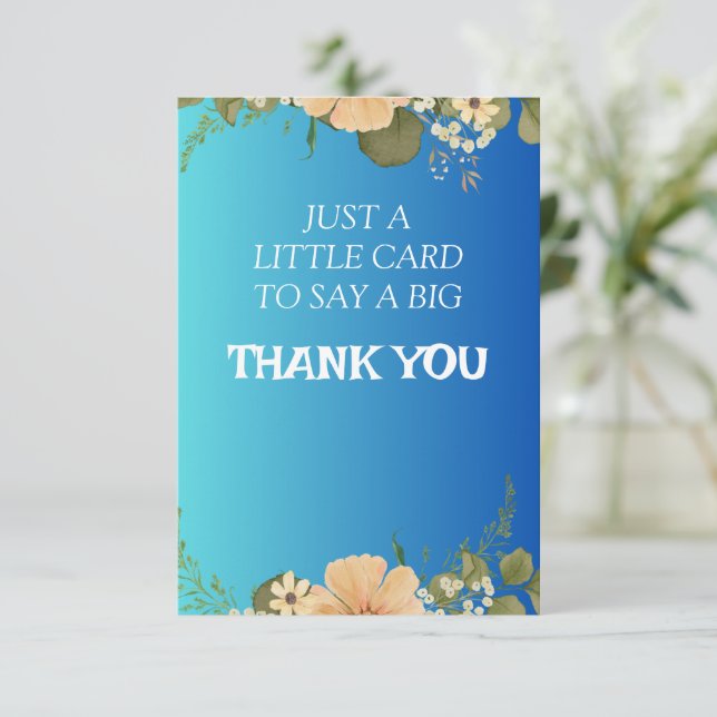 Carte de remerciement florale élégante avec Me per (Debout devant)